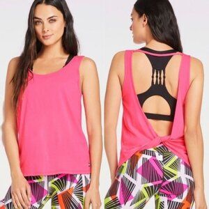 Fabletics | Pop Pink Femina Open Back Tank Top | Size Medium